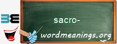 WordMeaning blackboard for sacro-